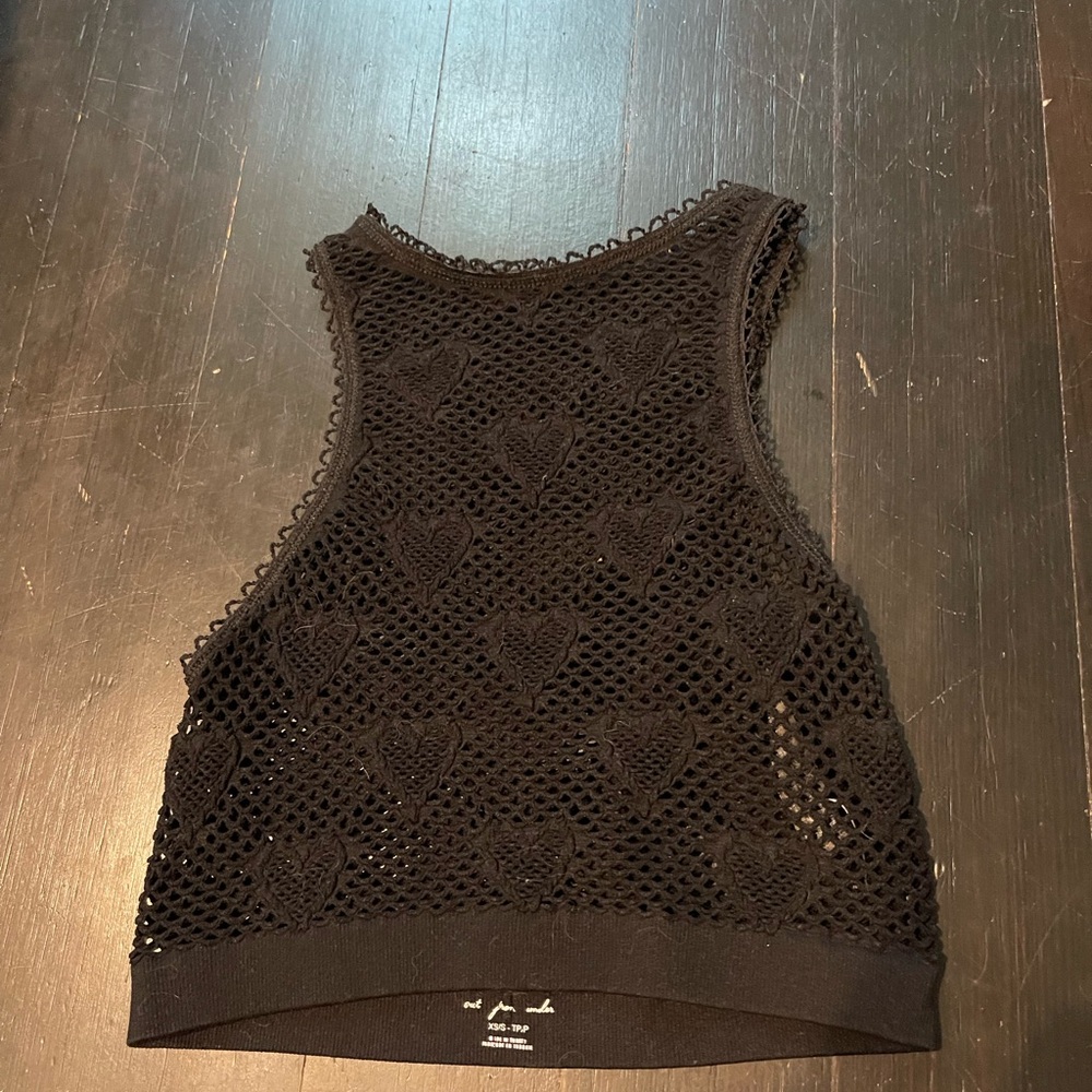 Urban Outfitters Black Heart Lace Tank Top - Picture 2 of 2